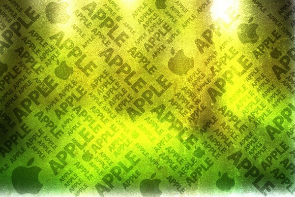 Компьютерное исполнение логотипа Apple на зелёном фоне