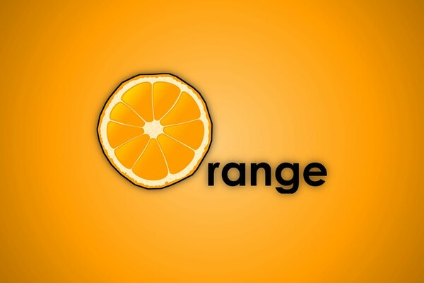 Яркий дизайн слова «Orange” с долькой апельсина