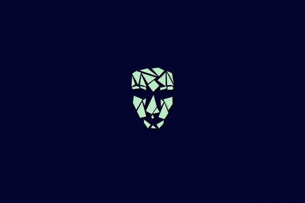 Тёмно-синий фон. Лицо. Мозаика