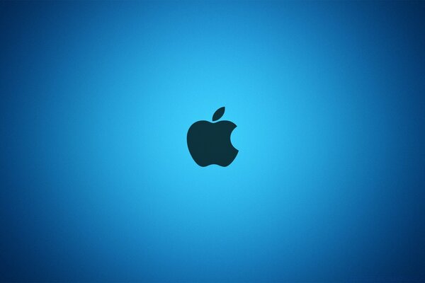 Эмблема apple на синем фоне