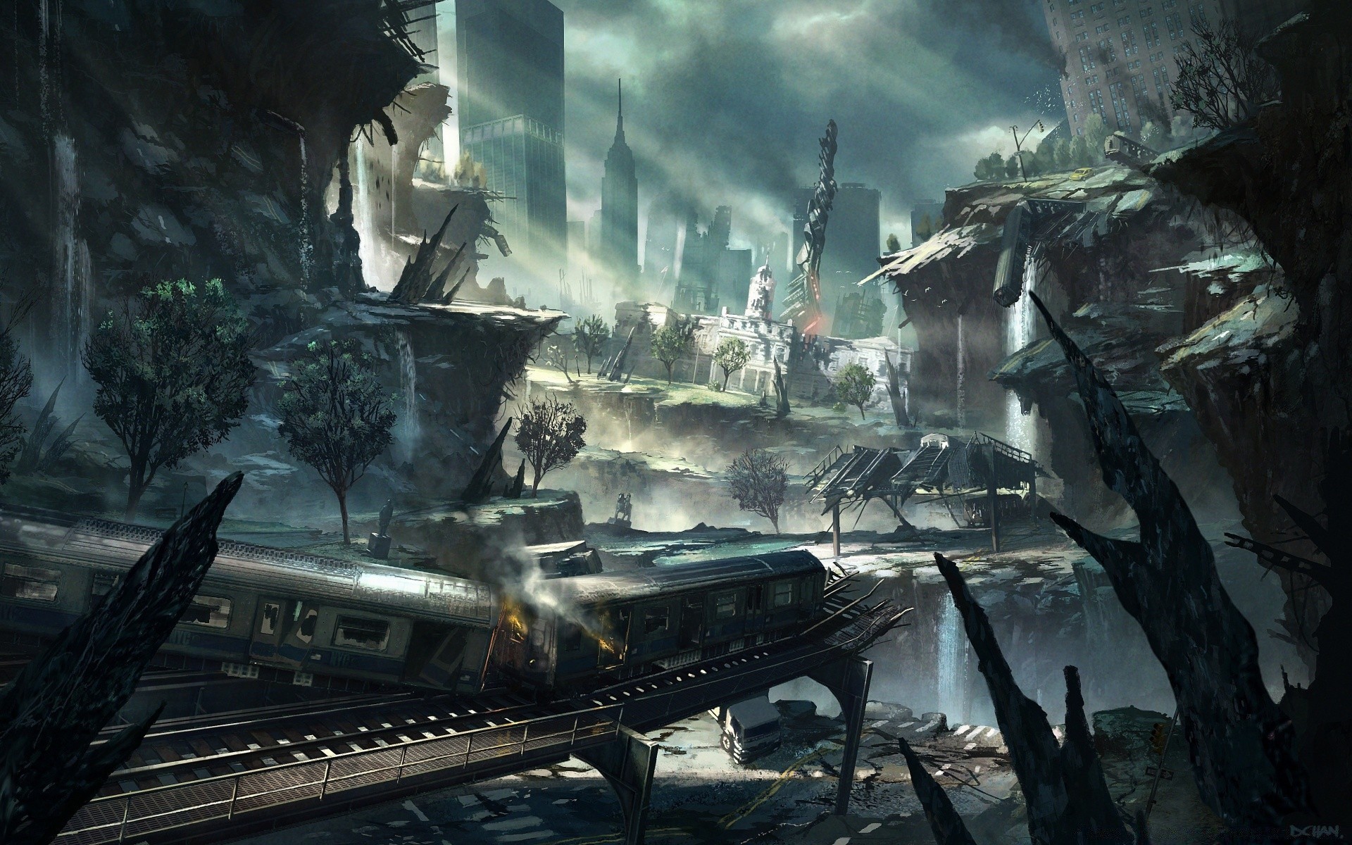 crysis дым воды искусство свет
