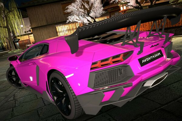 Розовый Феррари на gran turismo