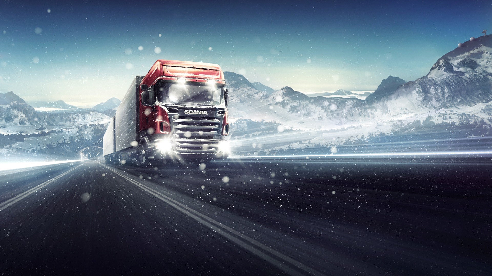 грузовики снег зима путешествия транспортная система пейзаж дорога горы автомобиль быстро свет